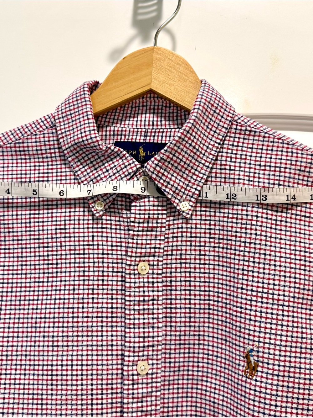 Ralph Lauren Red and White Checked Button-Down Shirt - Picture 3 of 8
